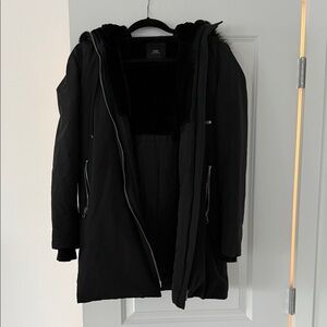 Zara Black Faux Fur Coat